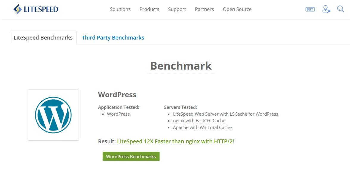 LiteSpeed vs nginx benchmark from the LiteSpeed official website