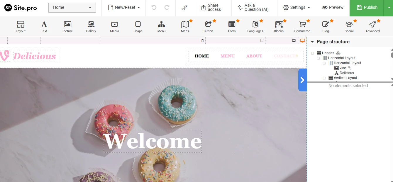View of Site.pro in ispmanager