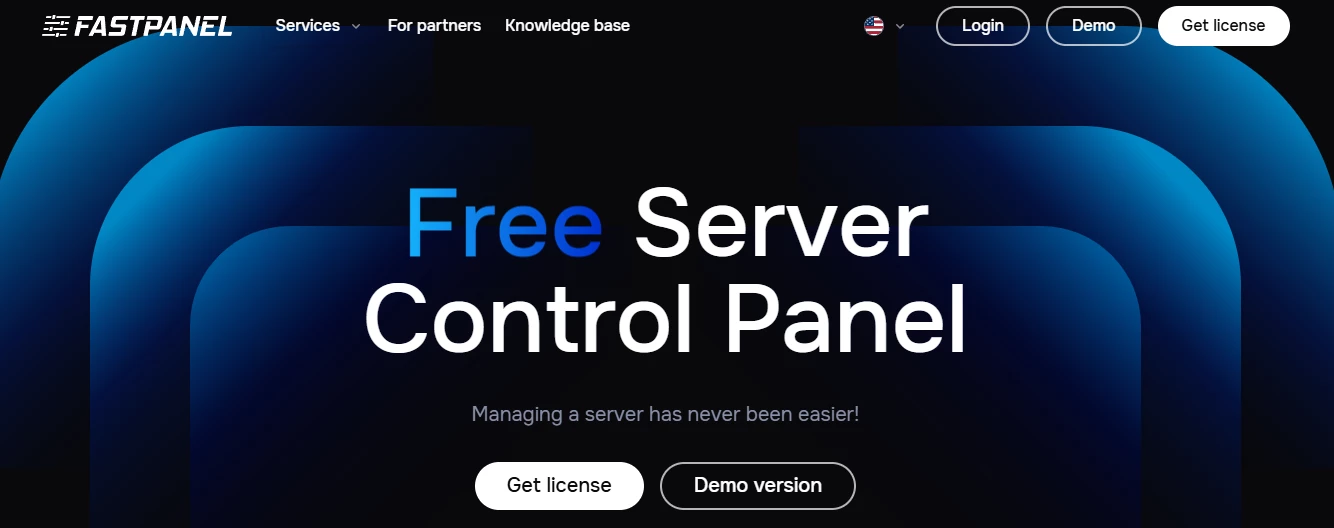 View of FASTPANEL home page