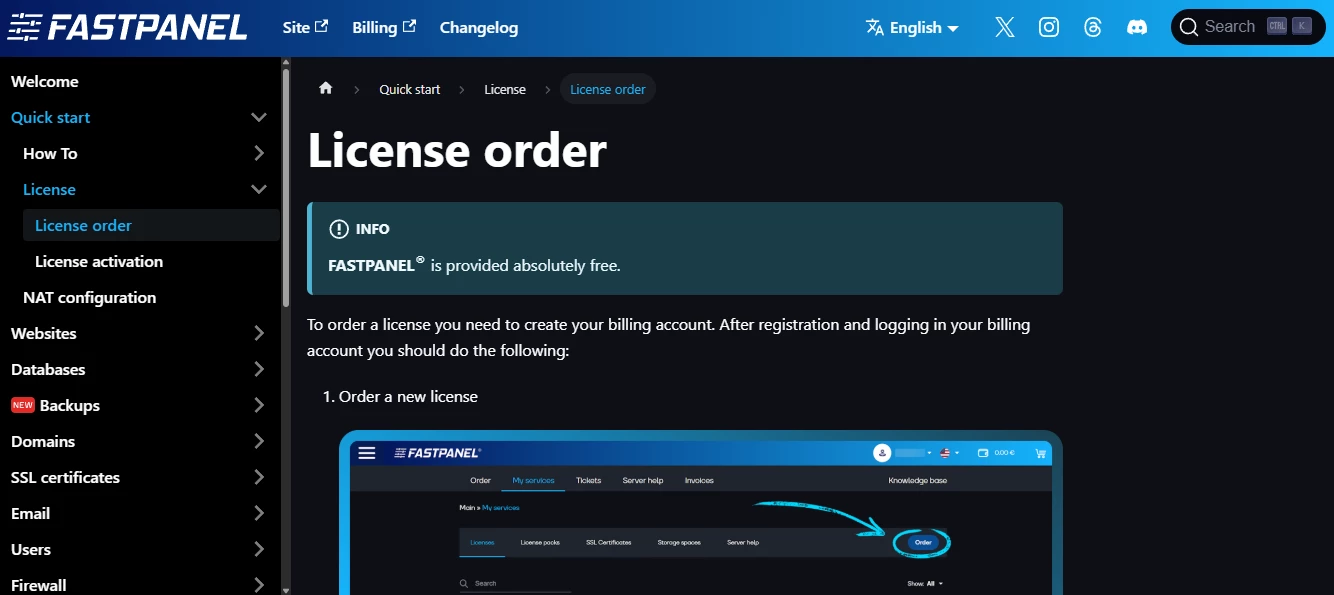 View of FASTPANEL wiki