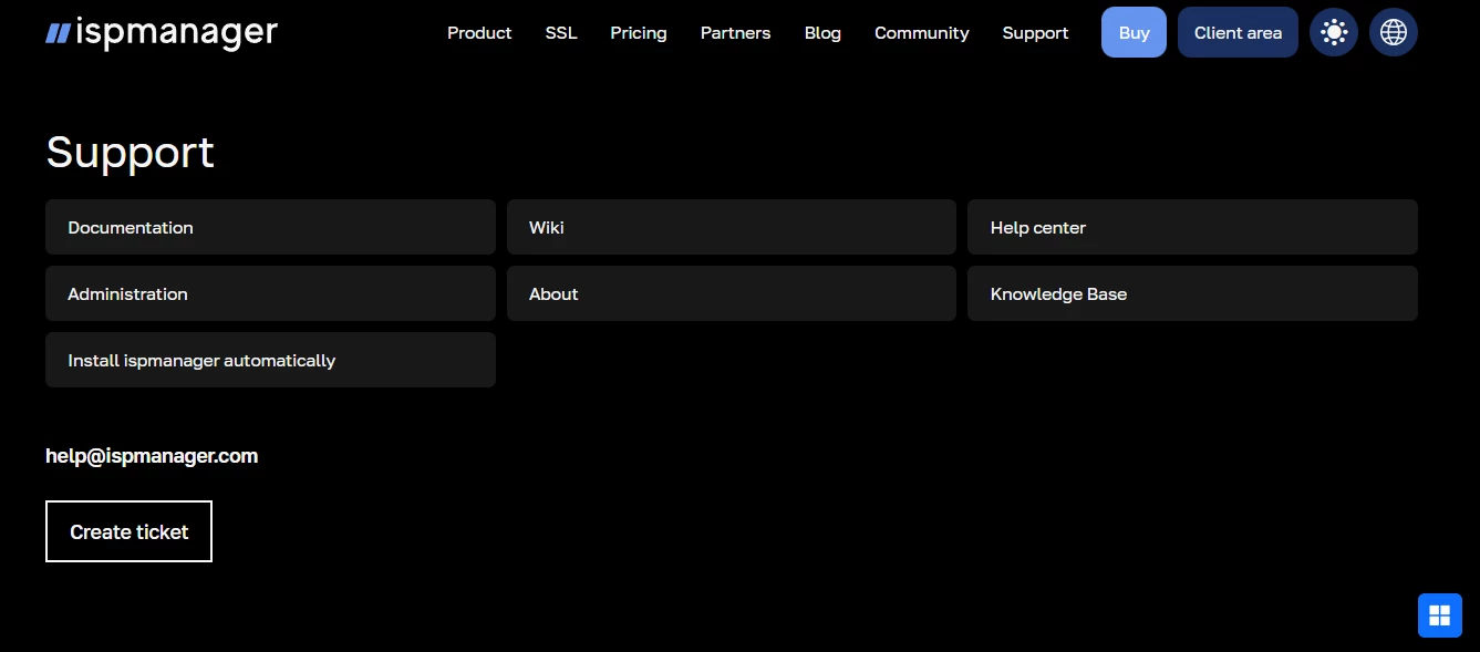 View of ispmanager support ecosystem