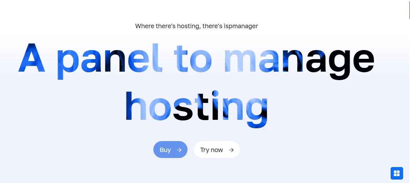 View of ispmanager main page