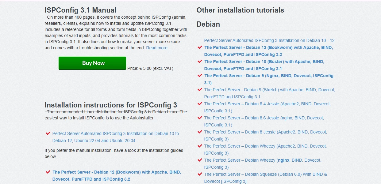 View of ISPConfig paid manual
