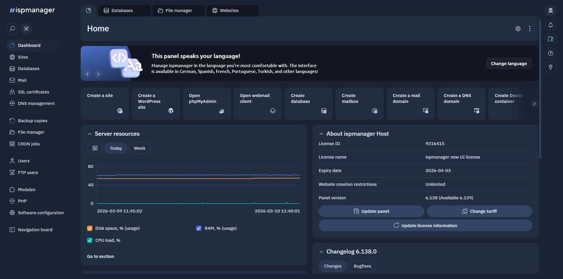New widgets and dashboards